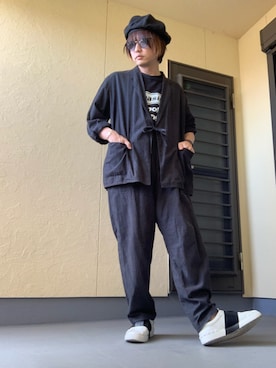 「Y's（ワイズ）のアイテム（ハンチング/ベレー帽）」を使った、moto miniさん（メンズ・171cm）の春コーディネート