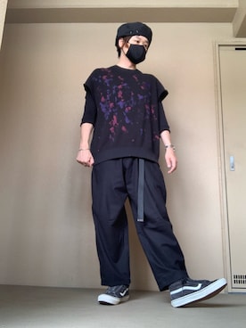「Yohji Yamamoto（ヨウジヤマモト）のアイテム（その他小物）」を使った、moto miniさん（メンズ・171cm）の夏コーディネート