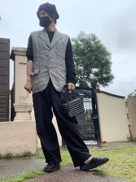 「LAD MUSICIAN（ラッドミュージシャン）のアイテム（サンダル）」を使った、moto miniさん（メンズ・171cm）の夏コーディネート