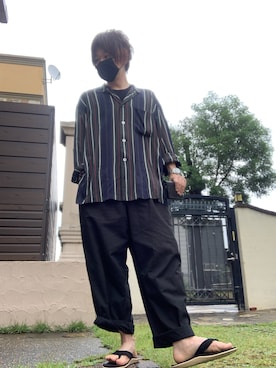 「Yohji Yamamoto（ヨウジヤマモト）のアイテム（その他小物）」を使った、moto miniさん（メンズ・171cm）の夏コーディネート