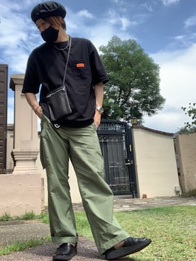 「Yohji Yamamoto（ヨウジヤマモト）のアイテム（その他小物）」を使った、moto miniさん（メンズ・171cm）の夏コーディネート