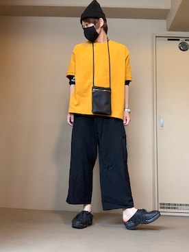 「Yohji Yamamoto（ヨウジヤマモト）のアイテム（その他小物）」を使った、moto miniさん（メンズ・171cm）の夏コーディネート