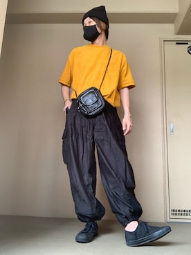 「Yohji Yamamoto（ヨウジヤマモト）のアイテム（その他小物）」を使った、moto miniさん（メンズ・171cm）の夏コーディネート