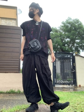 「Yohji Yamamoto（ヨウジヤマモト）のアイテム（その他小物）」を使った、moto miniさん（メンズ・171cm）の夏コーディネート