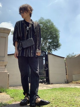 「LAD MUSICIAN（ラッドミュージシャン）のアイテム（サンダル）」を使った、moto miniさん（メンズ・171cm）の夏コーディネート