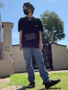 「Yohji Yamamoto（ヨウジヤマモト）のアイテム（その他小物）」を使った、moto miniさん（メンズ・171cm）の夏コーディネート