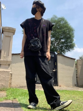 「Yohji Yamamoto（ヨウジヤマモト）のアイテム（その他小物）」を使った、moto miniさん（メンズ・171cm）の夏コーディネート