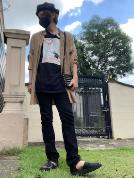 「Yohji Yamamoto（ヨウジヤマモト）のアイテム（その他小物）」を使った、moto miniさん（メンズ・171cm）の夏コーディネート