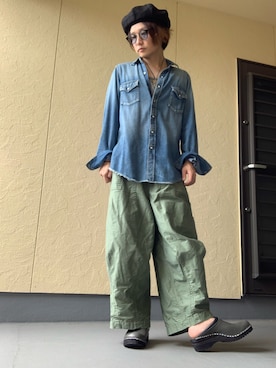 「Y's（ワイズ）のアイテム（ハンチング/ベレー帽）」を使った、moto miniさん（メンズ・171cm）の夏コーディネート