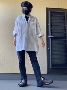 「Yohji Yamamoto（ヨウジヤマモト）のアイテム（その他小物）」を使った、moto miniさん（メンズ・171cm）の夏コーディネート