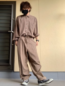 「Yohji Yamamoto（ヨウジヤマモト）のアイテム（その他小物）」を使った、moto miniさん（メンズ・171cm）の秋コーディネート