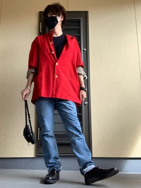 「Yohji Yamamoto（ヨウジヤマモト）のアイテム（その他小物）」を使った、moto miniさん（メンズ・171cm）の秋コーディネート