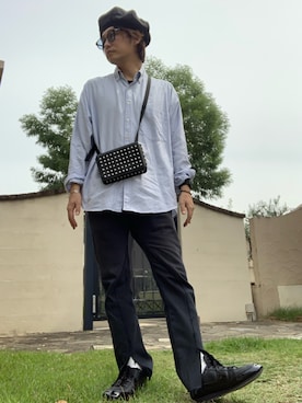 「OLD PARK（オールドパーク）のアイテム（パンツ）」を使った、moto miniさん（メンズ・171cm）の秋コーディネート