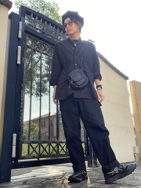 「Y's（ワイズ）のアイテム（ハンチング/ベレー帽）」を使った、moto miniさん（メンズ・171cm）の秋コーディネート