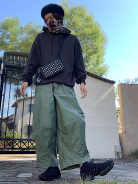 「Yohji Yamamoto（ヨウジヤマモト）のアイテム（スニーカー）」を使った、moto miniさん（メンズ・171cm）の秋コーディネート