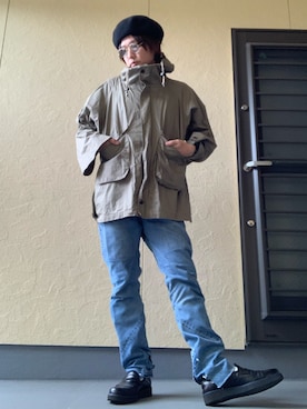 「OLD PARK（オールドパーク）のアイテム（パンツ）」を使った、moto miniさん（メンズ・171cm）の秋コーディネート