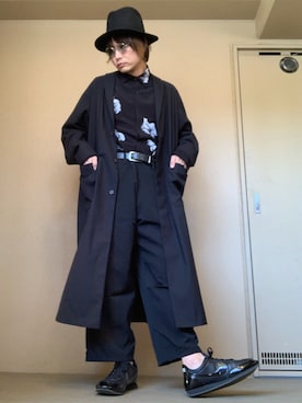「TAKAHIROMIYASHITATheSoloIst.（タカヒロミヤシタザソロイスト）のアイテム（帽子）」を使った、moto miniさん（メンズ・171cm）の秋コーディネート