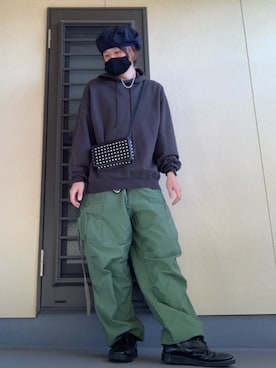 「nonnative（ノンネイティブ）のアイテム（ハンチング/ベレー帽）」を使った、moto miniさん（メンズ・171cm）の秋コーディネート