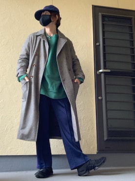「Yohji Yamamoto（ヨウジヤマモト）のアイテム（スニーカー）」を使った、moto miniさん（メンズ・171cm）の冬コーディネート