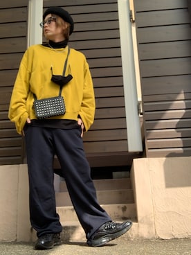 「TAKAHIROMIYASHITATheSoloIst.（タカヒロミヤシタザソロイスト）のアイテム（Tシャツ/カットソー）」を使った、moto miniさん（メンズ・171cm）の冬コーディネート