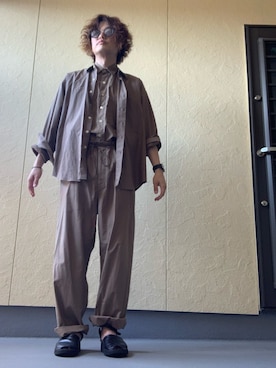 「LAD MUSICIAN（ラッドミュージシャン）のアイテム（サンダル）」を使った、moto miniさん（メンズ・171cm）の夏コーディネート