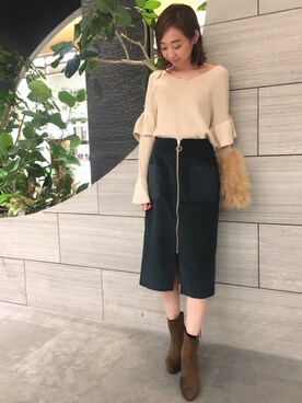 鐘ヶ江真由子さん（レディース・159cm）の秋コーディネート