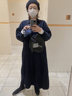 「SEVENDAYS=SUNDAY（セブンデイズサンデイ）のアイテム（シャツワンピース）」を使った、ommiさん（レディース・160cm）の秋コーディネート