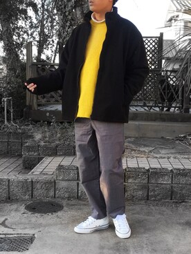 「UP START（アップスタート）のアイテム（パンツ）」を使った、しゆうさん（メンズ・168cm）の冬コーディネート