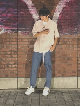 「STUDIOUS BLUE（ストゥディオスブルー）のアイテム」を使った、お塩くんさん（メンズ・181cm）の夏コーディネート