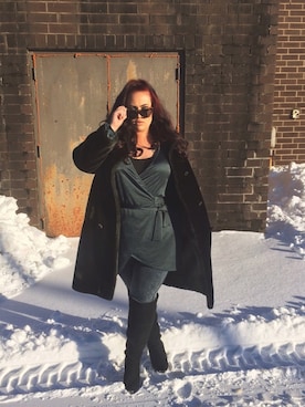 「Lane Bryant（レーンブライアント）のアイテム」を使った、Bethany Malaveさん（レディース・168cm）の冬コーディネート