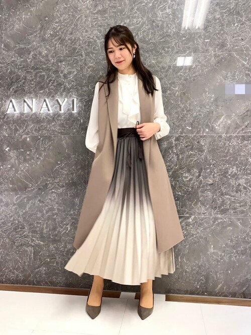 ANAYI（アナイ）の「サテンアムンゼンフリル ブラウス（シャツ 