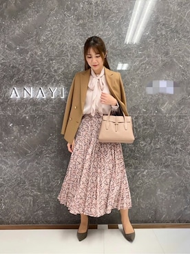 「ボウタイ」｜「アイテム（その他アウター）」を使った、Genbaさん（レディース・168cm）の秋コーディネート