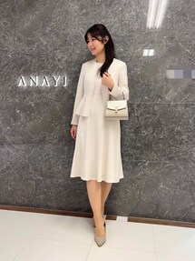 アナイ トリアセテートサテンフレアジャケット ライトグレー サイズ36 アナイ トリアセテートサテンフレアジャケット ライトグレー