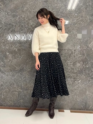 ANAYI（アナイ）の「ラクーン天竺パフスリーブ プルオーバー（ニット