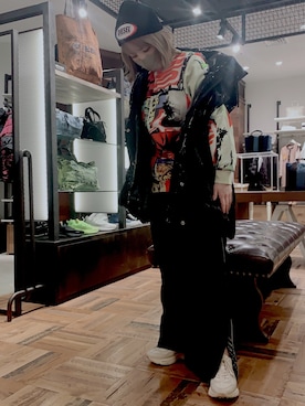 「DIESEL（ディーゼル）のアイテム（ダウンジャケット/コート）」を使った、chocoさん（レディース・156cm）の秋コーディネート