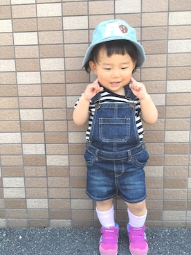「1歳半」｜「アイテム（オールインワン・サロペット）」を使った、らぶみさん（キッズ・80cm）の夏コーディネート