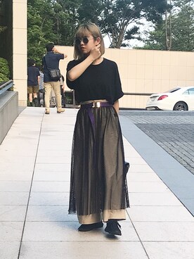 「H&M（エイチ・アンド・エム）のアイテム（サングラス）」を使った、ramさん（レディース・158cm）の夏コーディネート