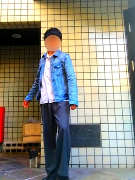 「semantic design（セマンティックデザイン）のアイテム（デニムジャケット）」を使った、しっちーさん（メンズ・169cm）の秋コーディネート