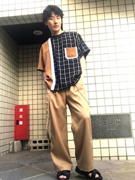 「STUDIOUS（ステュディオス）のアイテム（財布/小物）」を使った、しっちーさん（メンズ・170cm）の夏コーディネート