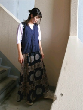 「Radiate（ラディエイト）のアイテム（パンツ）」を使った、ペネロペさん（レディース・168cm）の春コーディネート