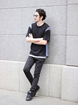 「アイテム（タンクトップ、グレー系）」を使った、shunsuke.Hさん（メンズ・182cm）の春コーディネート