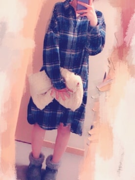 「GLOBAL WORK（グローバルワーク）のソフトフランネルワンピース/762670（ワンピース）」を使った、keroさん（レディース・157cm）の冬コーディネート