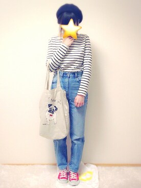 「ハイウエストストレートジーンズ」｜keroさん（レディース・157cm）の冬コーディネート