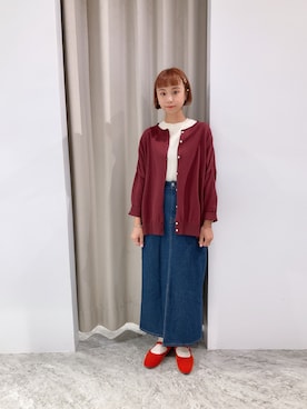 「Taiwan」｜「アイテム（ノーカラージャケット）」を使った、min.min.さん（レディース・158cm）の秋コーディネート