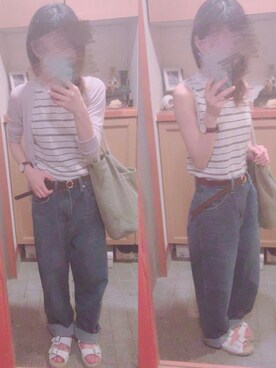 「8seconds（エイトセカンズ）のアイテム（バッグ）」を使った、ちーさん（レディース・155cm）の秋コーディネート