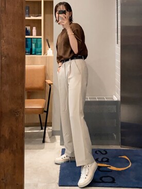 「UNIQLO U」｜いそまた あいさん（レディース・160cm）の夏コーディネート