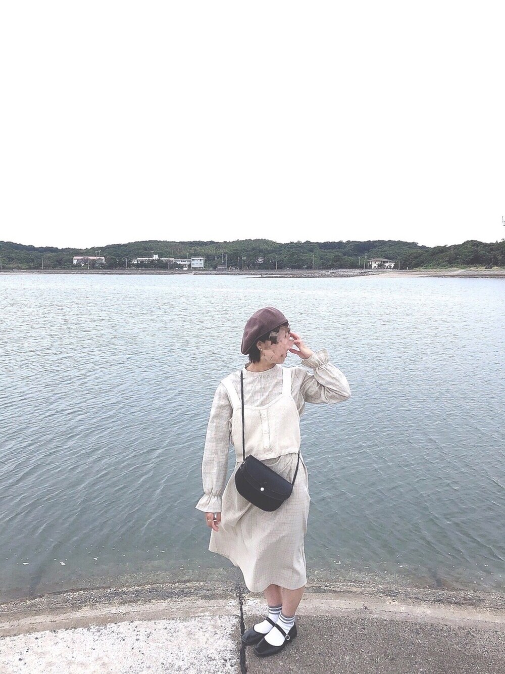 「大学生コーデ、エヘカソポ、デートコーデ」｜「KANGOLの【KANGOL】SMU Wool Galaxy（ハンチング/ベレー帽、ブラウン系）」を使った、NAOさん（レディース・149cm）の秋コーディネートの1枚目の写真