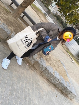 「KANGOL（カンゴール）のアイテム（その他アウター）」を使った、chiyさん（レディース・152cm）の冬コーディネート