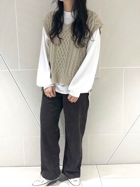 「Lattice（Lattice）のアイテム（アクセサリー）」を使った、RIHOさん（レディース・158cm）の秋コーディネート