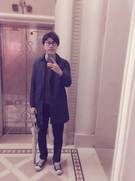 「8seconds（エイトセカンズ）のアイテム（ダウンジャケット/コート）」を使った、Squall-Wongさん（メンズ・186cm）の春コーディネート